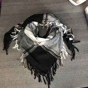 2/$10 Black & White Plaid Scarf